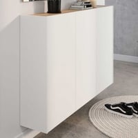 Halkast Lydia - 138x25x87cm - 3 deuren - wit/eikdecor