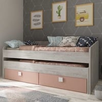 Bed Bo12 met onderschuifbed en 2 lades - oudroze