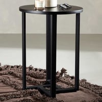 Bijzettafel Lawton - MDF Zwart - Ø40cm x H55cm