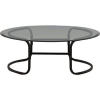 Salontafel Lomma Venture Design - Glas & Zwart staal - Ø110 cm