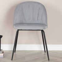 Eetkamerstoel Wrinkles - Grijs Velours - 50x80x49 cm