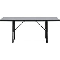 Eettafel Dallas Venture Design - Staal & Donker Glas - 193x90 cm - Zwart