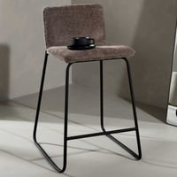 Barkruk Bisbee - Staal en Donkergrijs Microvezel - 50x85x41 cm