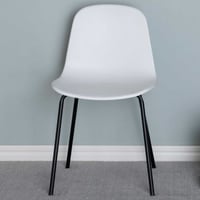 Eetkamerstoel Arctic - Wit kunststof - 48x82x49 cm - Zwart onderstel