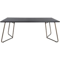 Rechthoekige Eettafel Petra Venture Design - Fineer/Koper - 190x90cm - Zwart