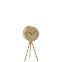 Klok op tripod ijzer goud small