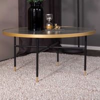 Salontafel Bubbles - Geperst Glas & Messing - Ø98cm - Bruin