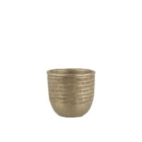 Bloempot chalet cement groen/goud medium