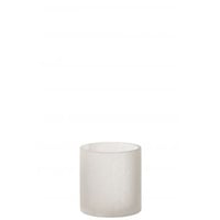 Windlicht cilinder craquele glas frosted wit small