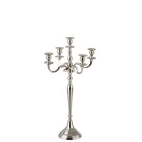 Kandelaar 5-arm klassiek aluminium zilver small