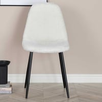 Eetkamerstoel Polar Fluff - Polyester teddy - 53x88x46 cm - Wit/Zwart