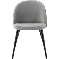 Eetkamerstoel Velvet Venture Design - Polyesterfluweel - 55x76x49 cm - Grijs