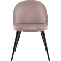 Eetkamerstoel Velvet Matstol Venture Design - Polyesterfluweel - 55x77x50cm - Oudroze/Zwart