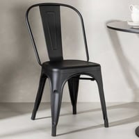 Eetkamerstoel Tempe - Staal matzwart - 53x85x45 cm