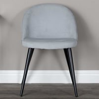 Eetkamerstoel Velvet Manchester - Polyester - 55x77x50 cm - Grijs/Zwart