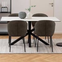 Moderne witte keramische eettafel, 160x90cm