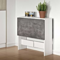 Opklapbare eettafel Papillon 103 cm - wit/beton