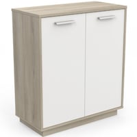 Opbergkast Leontien 2 draaideuren-Kronberg eik/mat wit