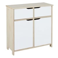 Commode Eidur 80cm 2 deuren & 2 lades - dennenhout/wit 