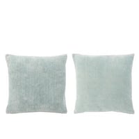 Kussen velvet vierkant katoen blauw assortiment van 2