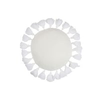 Kussen rond kwast polyester wit