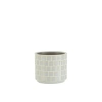 Bloempot blinkend vierkant keramiek blauw small