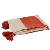 Plaid strand groeven katoen koraal