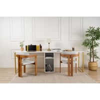 Twin Bureau | 100% MELAMINE | Wit, Goud