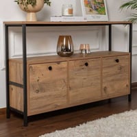 Solace Console | 100% MELAMINE | Atlantic Pine, Zwart