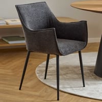 Eetkamerstoel Bonita - 56x56x83cm - donkergrijze stof