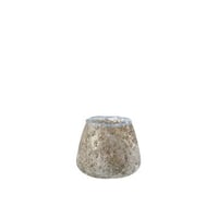 Theelicht houder glas grijs small