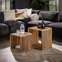 Set van 2 salontafels Rieba-verweerd teakhout 