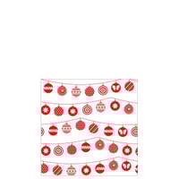 Pak 20 servetten kerstballen papier wit/groen large