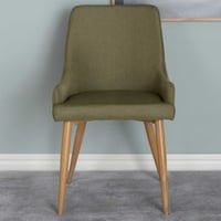 Eetkamerstoel Plaza - Eikenlook - 58x86x49 cm - Mosgroen