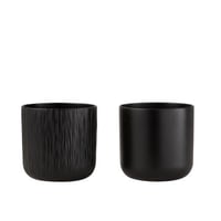Bloempot gen keramiek zwart extra large assortiment van 2