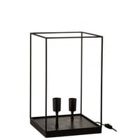 Lamp 2 lampen rechthoekig frame metaal zwart large