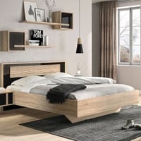 Tweepersoonsbed Alto 180x200cm - eik/zwart