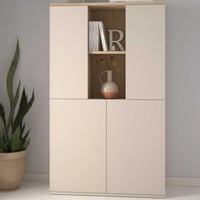 Buffetkast Kosmo - 90x35x150cm - 4 deuren - kasjmier/eikdecor