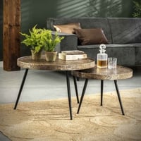 Set van 2 salontafels Pomi - brons antiek