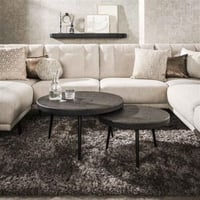 Set van 2 salontafels Burton-Ferro metallic