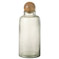 Vaas bol kurk glas/hout transparant