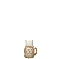 Karaf breiwerk oor glas/riet transparant small