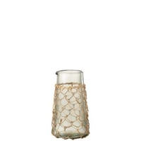 Karaf breiwerk glas/riet transparant