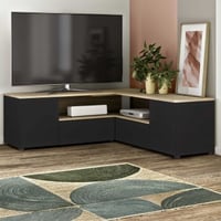 Tv-meubel Cleo 130cm - zwart/eik