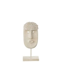 Gezicht staander etnisch steen/resine beige small