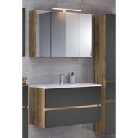 Badkamercombinatie Luna 2-delig 60cm - eik/grijs