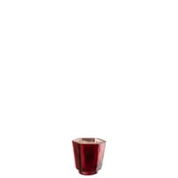 Theelichthouder heptagon glas rood
