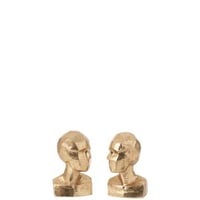 Set van 2 boekensteun hoofd geometrisch resine goud