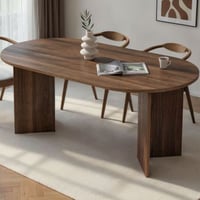 Eettafel Sablin - 100% MELAMINE - Walnoot - 75 x 90 x 180 cm