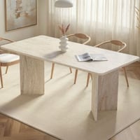 Eettafel Linza - 100% MELAMINE - Travertijn - 75 x 90 x 180 cm
